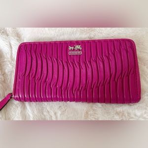 Coach long zip around wallet